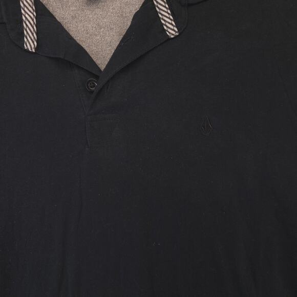 Volcom Short Sleeve Casual Collared Polo Shirt Adult Mens Size Medium M Black - Picture 4 of 9